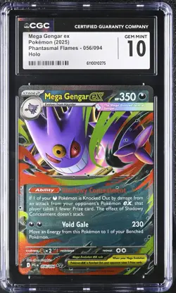 Mega Gengar ex 2025 Pokemon Phantasmal Flames #056/094 Holo CGC 10 - Image 1