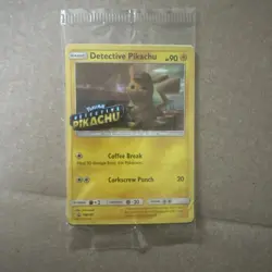 Pokemon TCG Detective Pikachu SM190 Stamped Holo Card Sealed - Image 1