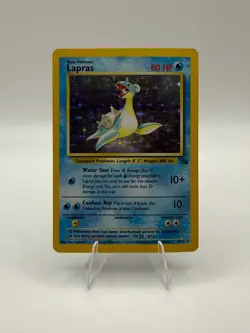 2000 Pokemon Lapras 10/62 Fossil Rare Holo Vintage WotC LP - Image 1