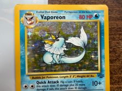 Vintage Pokemon TCG Jungle Holographic Vaporeon; 12/64 - Rare, MP/HP - Image 2