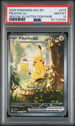 2026 POKEMON ASCENDED HEROES SPECIAL ILLUSTRATION RARE #276 PIKACHU EX PSA 10 - Image 1