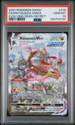 2021 POKEMON SWORD & SHIELD EVOLVING SKIES SECRET FULL ART/RAYQUAZA VMAX PSA 10 - Image 1