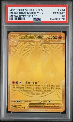 2026 Pokemon Ascended Heroes Mega Charizard Y ex Hyper Rare #294/217 PSA 10 - Image 1