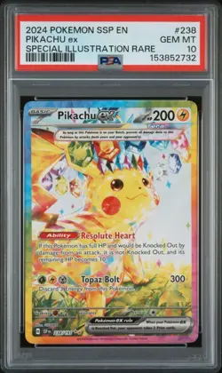 2024 POKEMON SSP EN-SURGING SPARKS SPECIAL ILLUSTRATION RARE PIKACHU EX PSA 10 - Image 1