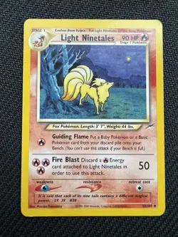 Pokemon TCG Light Ninetales Neo Destiny Card 50/105 Unlimited Uncommon CREASE - Image 1