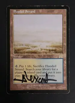 MTG - Magic: The Gathering - Flooded Strand - Onslaught (MP) (SIGNED) - Image 1