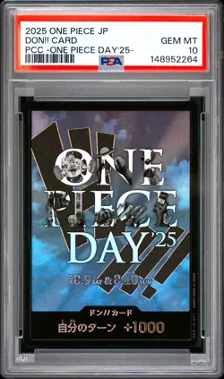 2025 ONE PIECE JAPANESE PREMIUM COLLECTION -ONE PIECE DAY'25- DON!! CARD PSA 10 - Image 1