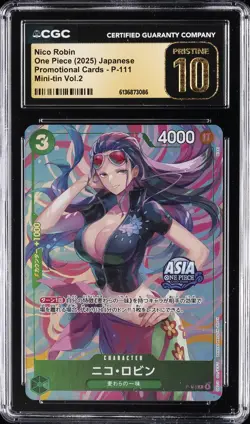 2025 ONE PIECE: JAPANESE PROMO MINI-TIN VOL. 2 #P-111 NICO ROBIN CGC 10 PRISTINE - Image 1