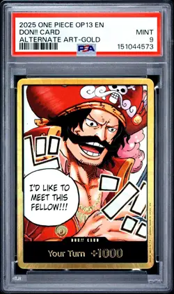 One Piece Don!! Card Alternate Art Gold OP13 PSA 9 Mint - Image 1