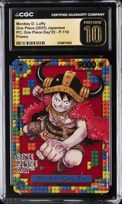 2025 ONE PIECE JAPANESE PC: OP DAY '25 #P-110 MONKEY D. LUFFY CGC 10 PRISTINE - Image 1