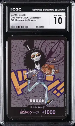 2026 ONE PIECE JAPANESE PC: KUMAMOTO SPECIAL DON!! - BROOK CGC 10 GEM MINT - Image 1