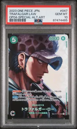 PSA 10 ONE PIECE Card Game OP01-047 Trafalgar Law OP04 Alternate Art Japanese - Image 1