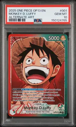 PSA 10 - Monkey.D.Luffy - Leader Alternate Art OP13-001 One Piece CCG EN - Image 1