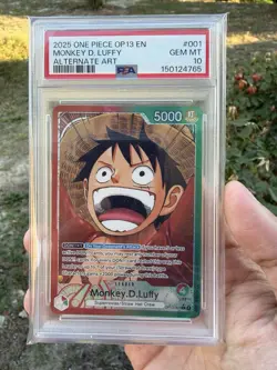 PSA 10 - Monkey.D.Luffy - Leader Alternate Art OP13-001 One Piece CCG EN - Image 5