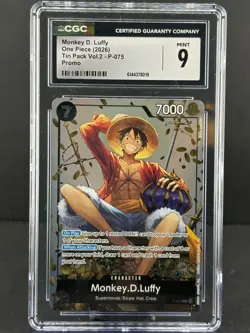 2026 One Piece EN Monkey D Luffy p-075 Tin Pack Set Vol.2 CGC 9 Mint - Image 1