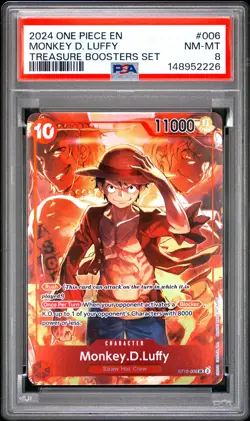 2024 ONE PIECE PROMOS TREASURE BOOSTERS SET #006 MONKEY D. LUFFY PSA 8 - Image 1