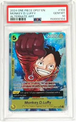 2024 One Piece Monkey D. Luffy OP07-109 500 Years Alternate Art PSA 10 English - Image 1