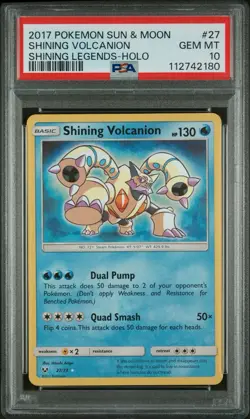 2017 Pokemon Shining Volcanion #27 Sun & Moon Shining Legends PSA 10 Gem Mint - Image 1