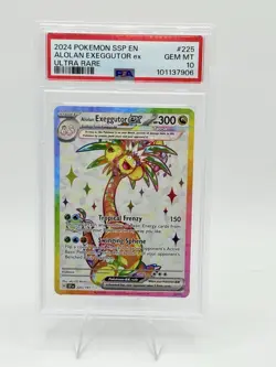 2024 POKEMON SSP EN-SURGING SPARKS ULTRA RARE #225 ALOLAN EXEGGUTOR EX PSA 10 - Image 1