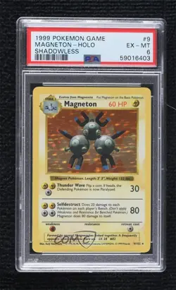Magneton Holo Shadowless Pokemon Base Set PSA 6 1999 - Image 1