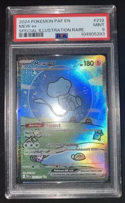 Pokemon Mew EX #232 Paldean Fates Bubble Mew Sir 2024 PAF en PSA Mint 9 - Image 1