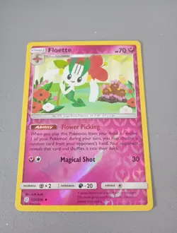 REVERSE HOLO Pokemon Sun & Moon Cosmic Eclipse TCG Card Floette 151/236 - Image 1