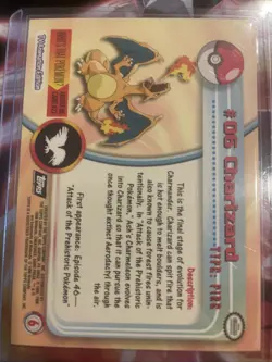 Charizard Holo Foil Topps TV Animation Pristine Pokemon Card #6 1999 - Image 2