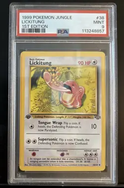 1999 Pokemon TCG Jungle Lickitung 1st Edition PSA 9 Mint Rare Card WOTC Vintage - Image 1