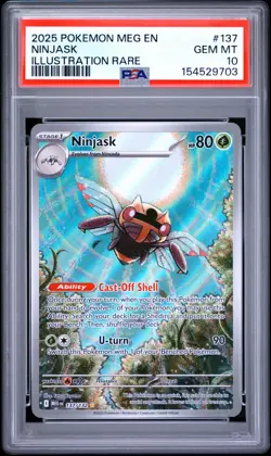 2025 POKEMON MEG EN-MEGA EVOLUTION ILLUSTRATION RARE #137 NINJASK PSA 10 - Image 1