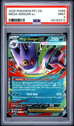 Pokemon Mega Gengar Ex Phantasmal Flames #056 PSA 9 Mint - Image 1