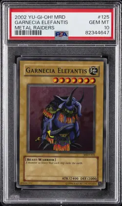 2002 YU-GI-OH! MRD-METAL RAIDERS #125 GARNECIA ELEFANTIS PSA 10 - Image 1