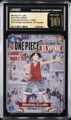 2026 ONE PIECE PROMOS COLLEGE BASKETBALL: US MONKEY D. LUFFY PSA 10 PRISTINE - Image 1