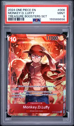 2024 ONE PIECE PROMOS TREASURE BOOSTERS SET #006 MONKEY D. LUFFY PSA 9 - Image 1