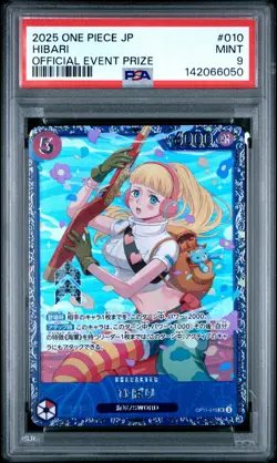 2025 ONE PIECE JAPANESE PROMOS OFFICIAL EVENT PRIZE #010 HIBARI PSA 9 - Image 1