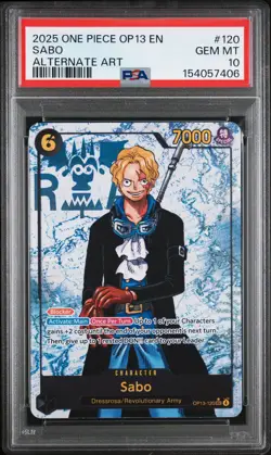 2025 ONE PIECE OP13-CARRYING ON HIS WILL ALTERNATE ART #120 SABO PSA 10 - Image 1