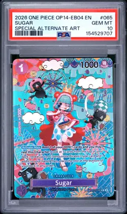 2026 ONE PIECE OP14-EB04-THE AZURE SEA'S SEVEN SPECIAL ALT ART #065 SUGAR PSA 10 - Image 1