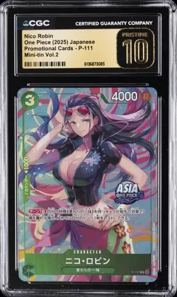 2025 ONE PIECE: JAPANESE PROMO MINI-TIN VOL. 2 #P-111 NICO ROBIN CGC 10 PRISTINE - Image 1