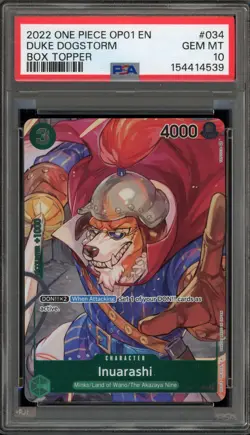 One Piece CCG Inuarashi Bx. Topper OP01-034 PSA 10 Gem Mint - Image 1