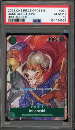 One Piece CCG Inuarashi Bx. Topper OP01-034 PSA 10 Gem Mint - Image 1