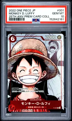 2022 ONE PIECE JPN 25TH ANNIVERSARY PREMIUM COLLECTION MONKEY D. LUFFY PSA 10 - Image 1