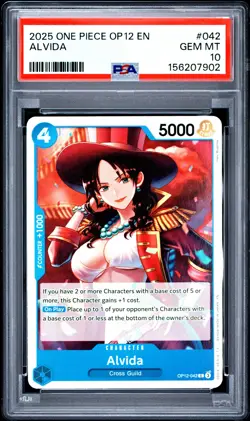 2025 ONE PIECE OP12-LEGACY OF THE MASTER #042 ALVIDA PSA 10 - Image 1
