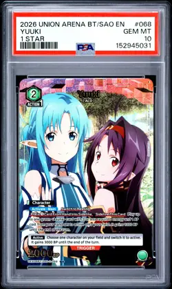 2026 UNION ARENA UEX06BT/SAO SWORD ART ONLINE VOL.2 1 STAR #068 YUUKI PSA 10 - Image 1