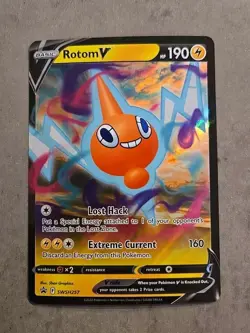 Pokemon TCG Rotom V SWSH257 Sword & Shield Promo Ultra Rare Holo Card NM - Image 1