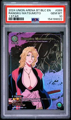 2024 UNION ARENA UE01BT BLEACH THOUSAND-YEAR BLOOD WAR RANGIKU MATSUMOTO PSA 10 - Image 1