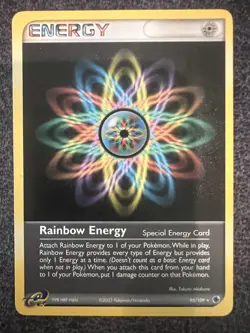 Rainbow Energy 95/109 Non Holo Rare Pokemon Card NM - Image 1