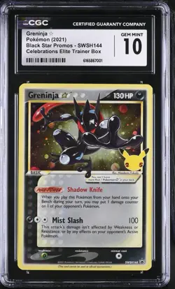 Pokemon Greninja Star SWSH144 SWSH: Sword & Shield Black Star Promo Card CGC 10 - Image 1