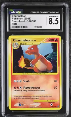 CGC 8.5 Charmeleon 2008 Stormfront 102/100 Holo Pokemon Card - Image 1