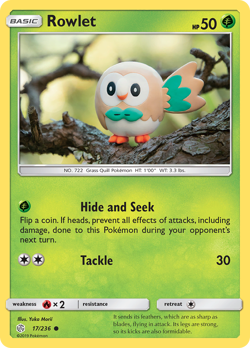Rowlet 17/236 Common | Cosmic Eclipse | Pokemon Card - Image 1