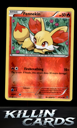 Reverse Holofoil Fennekin 25/162 Pokemon Common XY - BREAKthrough Card NM - Image 1