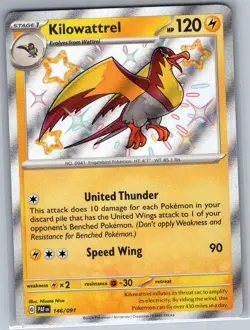 Kilowattrel 146/091 SV: Paldean Fates - Pokemon Card - NM - Image 1